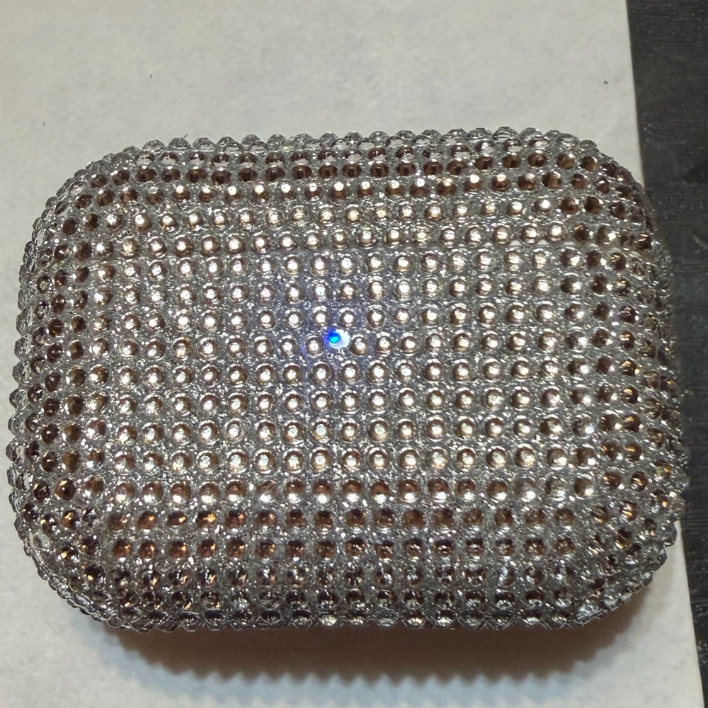 Silver Crystal Rhinestone Earbuds